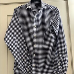 J. Crew Navy and White Gingham Men's Shirt